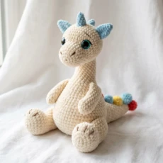 Adorable Cream Dragon Plushie Free Crochet Pattern