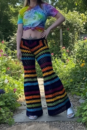 6 Crochet Winter Bell Bottom Pants Free Patterns
