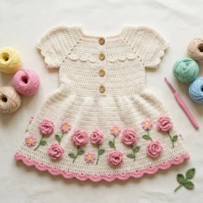 Floral Garden Baby Dress Free Crochet Pattern