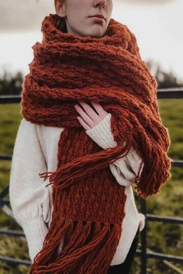 10 Crochet Oversized Scarf Free Patterns