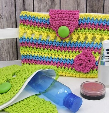 11 Crochet Makeup Organizers Free Patterns