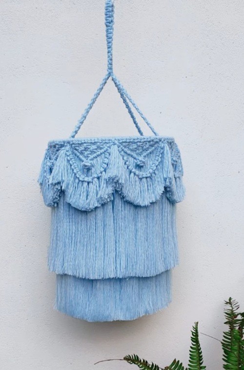 Feathery Macrame lampshade