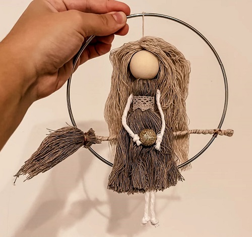 Handcrafted Witch Doll Wall Art