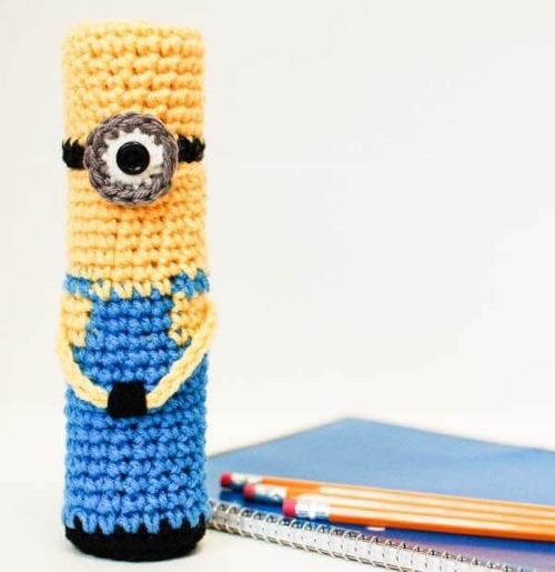 Crochet Minion Pencil Case