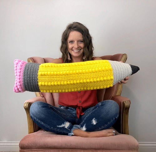 Crochet Pencil Pillow Free Pattern