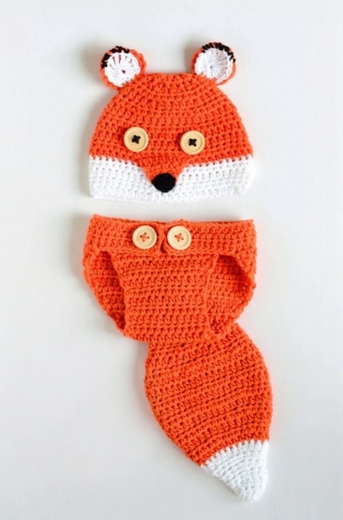 Crochet Baby Fox Outfit
