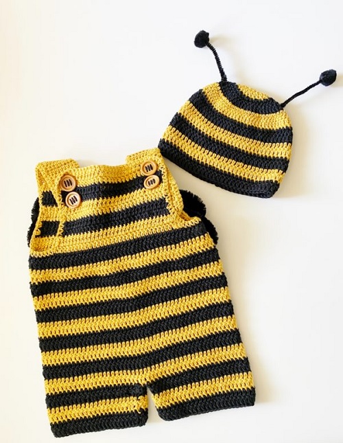 Baby Bumblebee Romper and Hat
