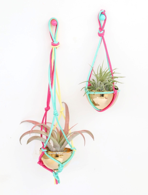 Macrame Colorful Air Plant Hanger Free Pattern