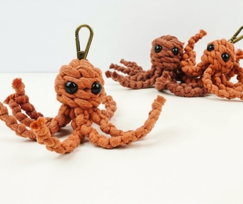 Macrame Octopus Keychain