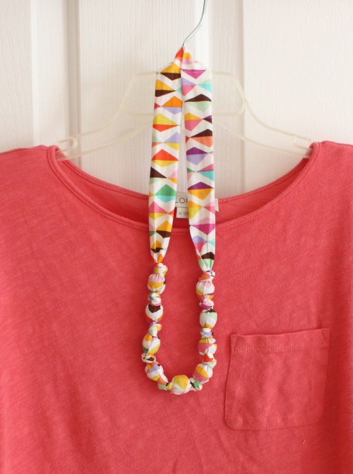 Stunning Fabric Covered Bead Necklace 2