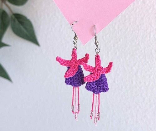 Floral Earrings Free Crochet Patterns 5