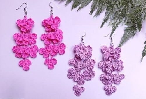 Floral Earrings Free Crochet Patterns 3