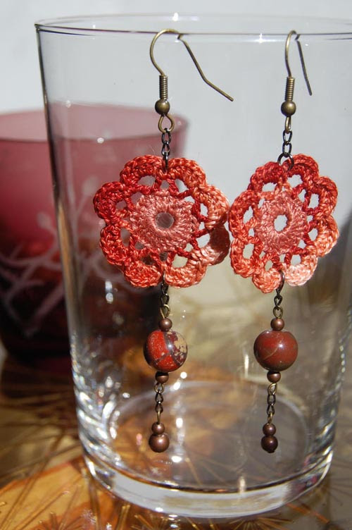 Crochet Flower Earrings