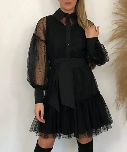 DIY Puff Sleeve Tulle Dress