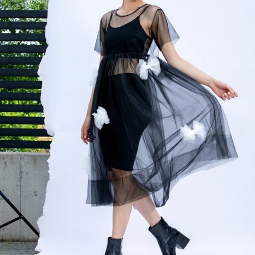 Black Sheer Tulle Dress
