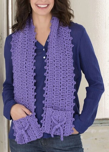 19 Pocket Scarf Free Crochet Patterns