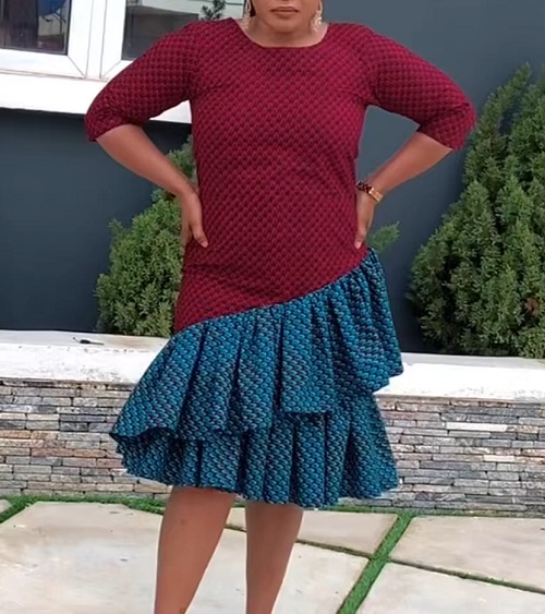 Asymmetrical layered Ruffle dress free sewing patterns 1