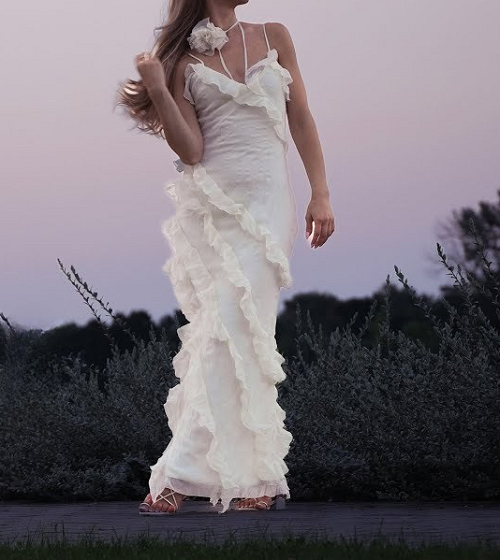Asymmetrical layered Ruffle dress free sewing patterns 7