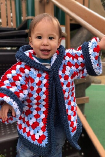 5 Crochet Baby Hexagon Cardigan Free Patterns