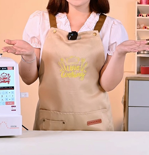 Apron Embroidery Tutorial for Beginners | Easy DIY with PooLin EOC06 Embroidery Machine