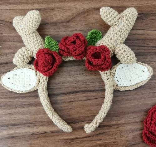 Crochet Reindeer Headband