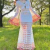 10 Crochet Colorful Maxi Dress Free Patterns