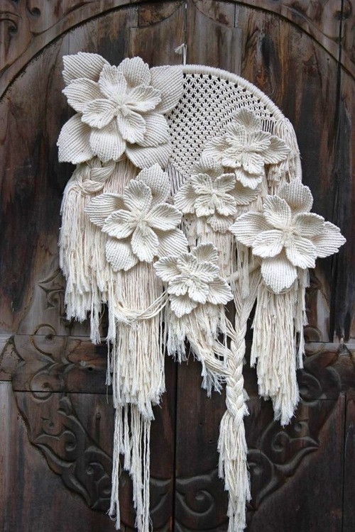 Stunning Macrame Flower Wall Hanging Art