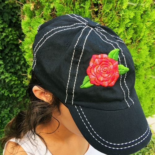 Rose Embroidered Cap