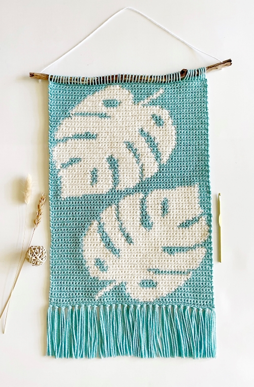 Crochet Monstera Fields Wall Hanging