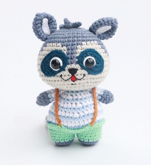 Amigurumi Raccoon In Overalls