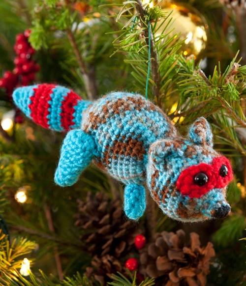 Crochet Racy Raccoon Ornament Pattern