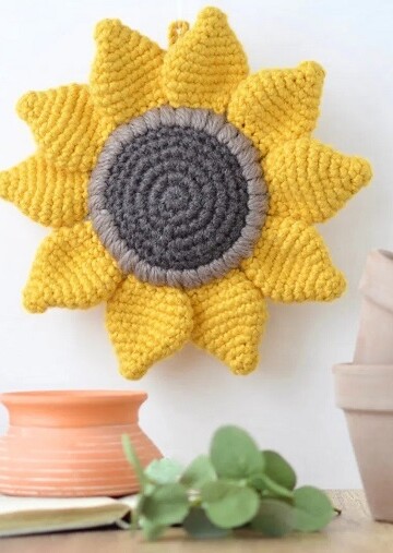 21 Crochet Sunflower Home Decor Free Patterns