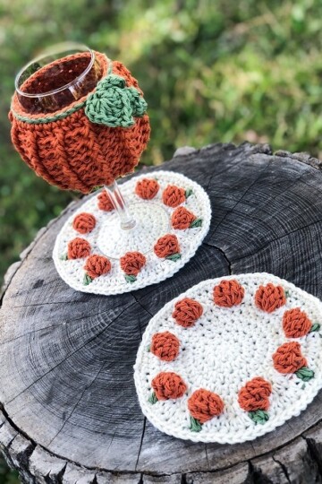 8 Crochet Pumpkin Coasters Free Patterns