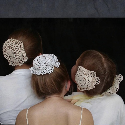 bun / snood from doily