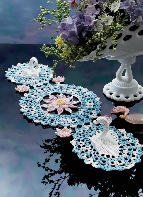 Serene Swans Doily