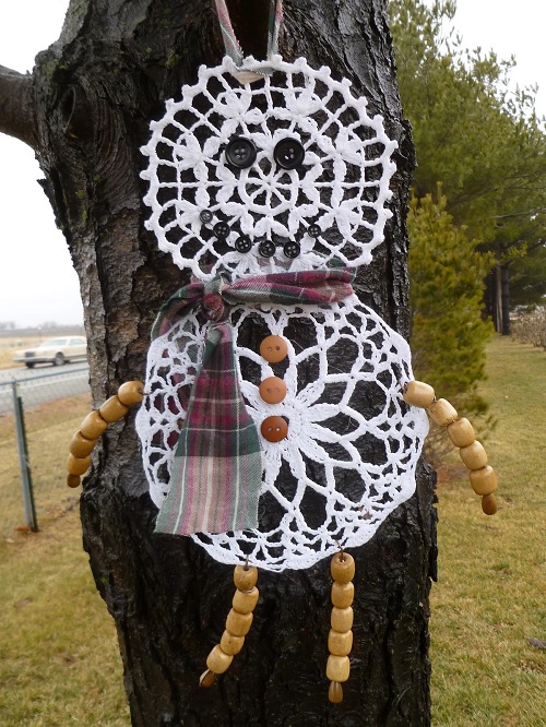 Doily Snowman