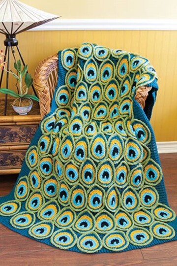 8 Peacock Afghan Free Crochet Patterns and Ideas