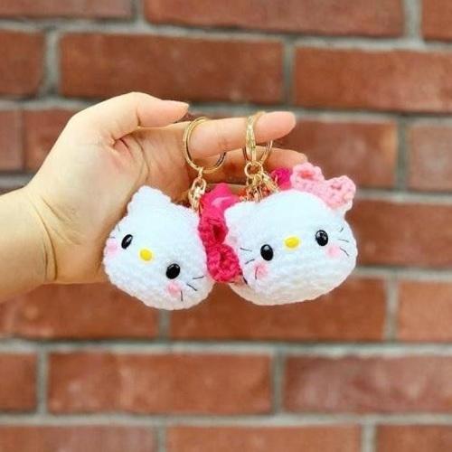 Hello Kitty Crochet Doll Keychain