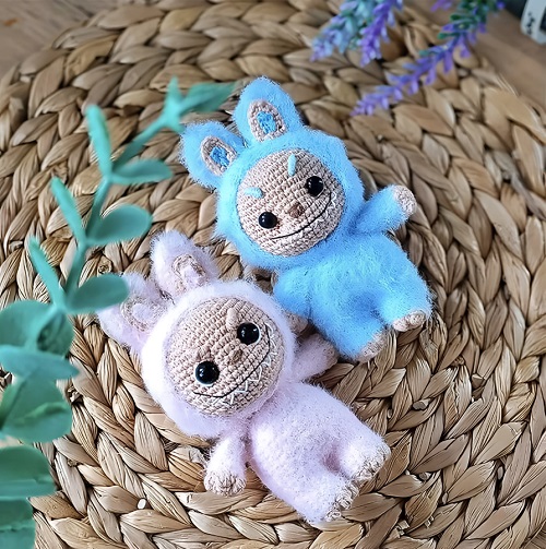 Labubu Keychain Free Crochet Pattern